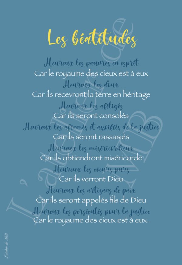 Carte des 8 béatitudes