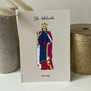 Image de sainte Adélaïde, imprimée au format A6 sur du papier 300g.