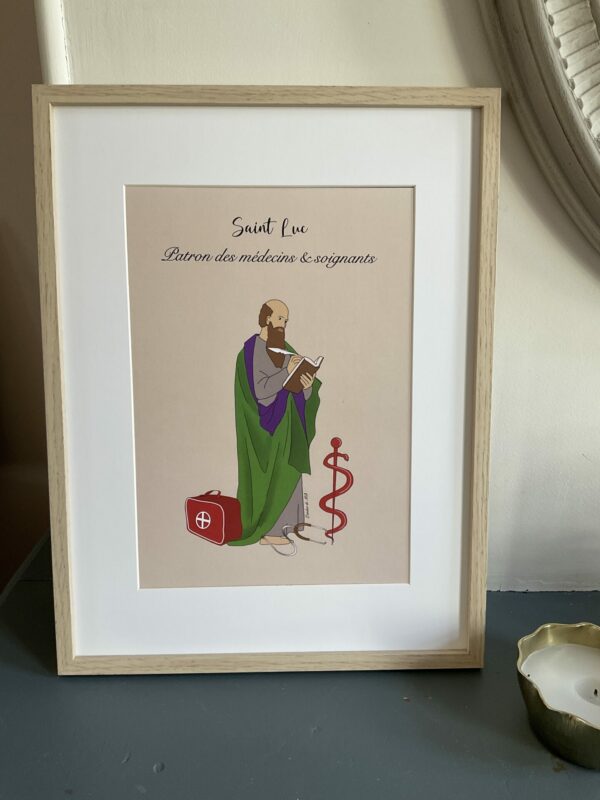 Affiche A4 de saint Luc, saint patron des soignants.