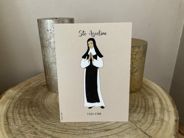 Image de sainte Asceline, imprimée au format A6