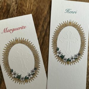 Signet ou carte sur mesure avec gaufrage