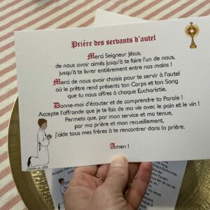 Prière des servants d’autel, A5, tutoiement