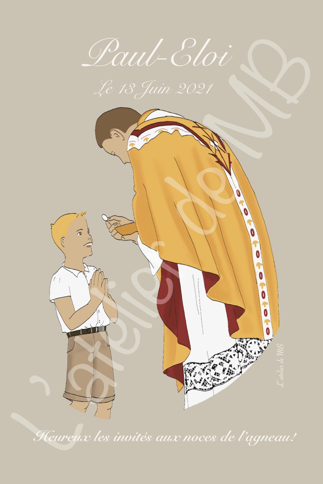 Carte personnalisable A5 1ère communion – Image 3