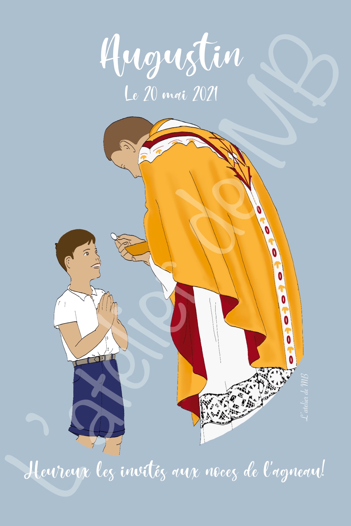 Carte personnalisable A5 1ère communion – Image 2