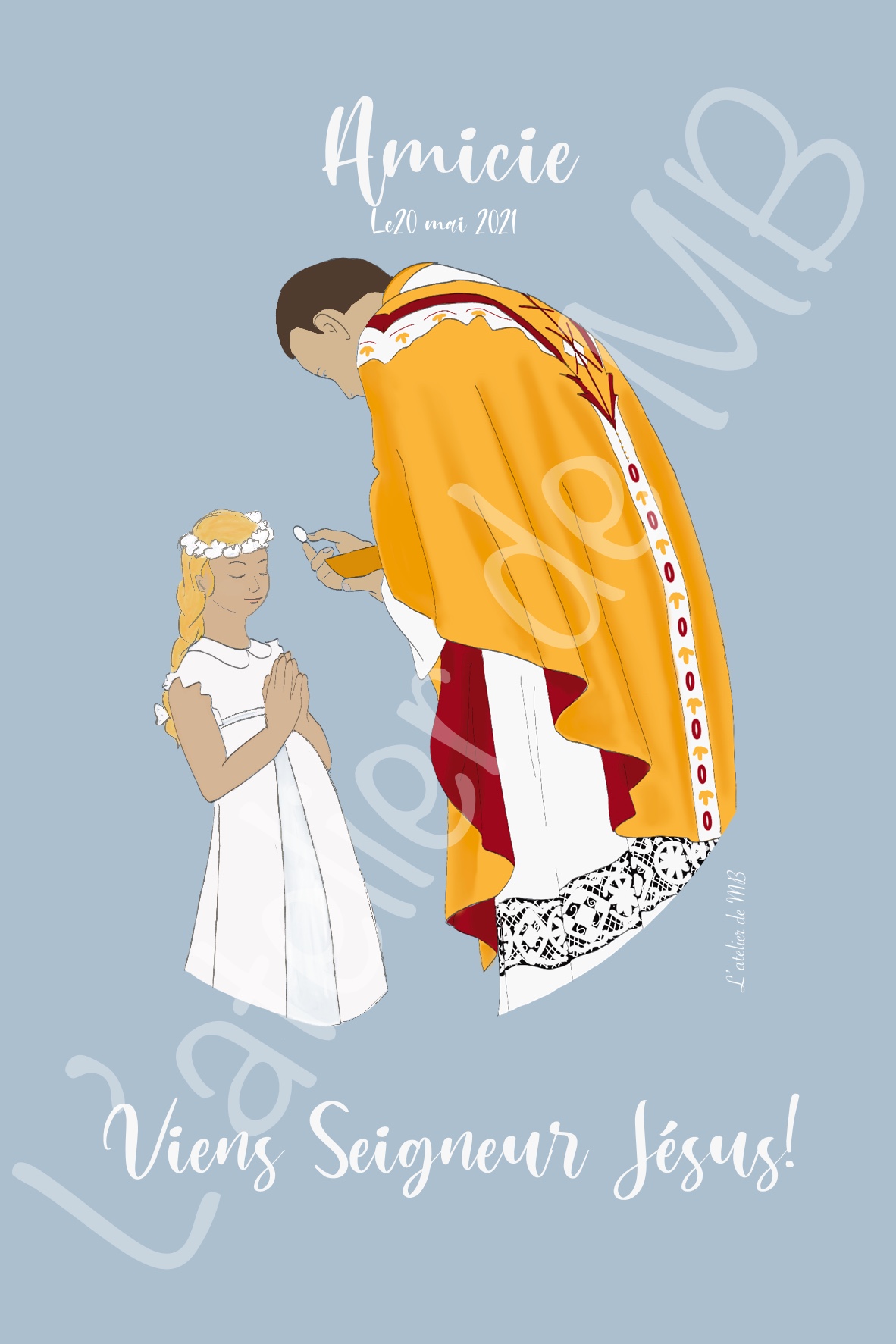 Carte personnalisable A5 1ère communion – Image 4