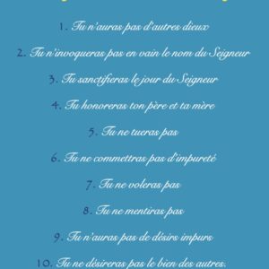 Carte avec les 10 commandements