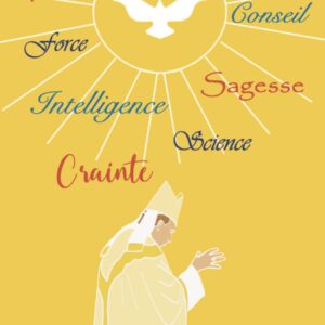 Carte de confirmation avec les 7 dons du saint esprit.