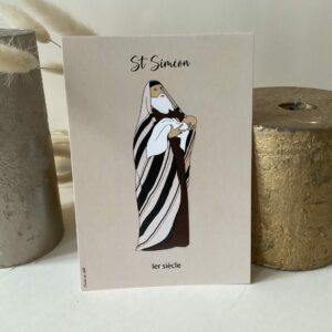 Carte de saint Siméon portant l’enfant Jésus, imprimée au format A6 sur du papier 300g.
