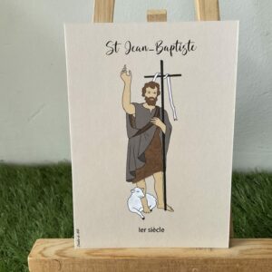 Carte de saint Jean-Baptiste imprimée au format A6 sur du papier 300g.