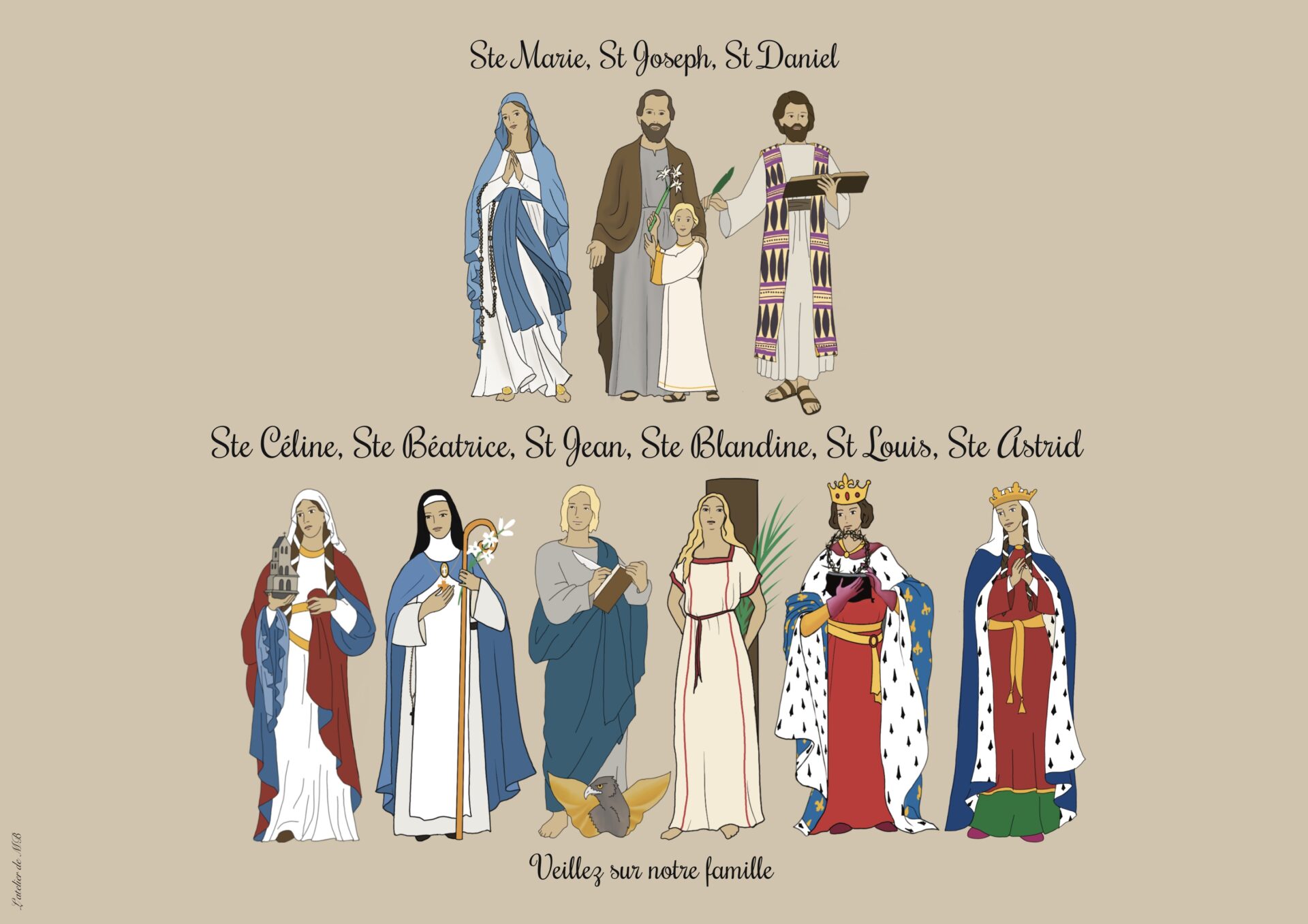 Famille de 7 à 8 saints patrons – Image 2