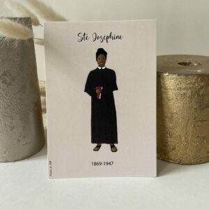 Image de sainte Joséphine Bakhita, ancienne esclave devenue religieuse, imprimée au format A6 sur du papier 300g.