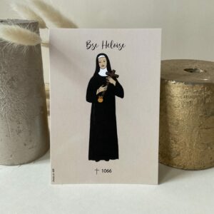 Carte de Bienheureuse Héloïse, imprimée au format A6 sur du papier. 300g.