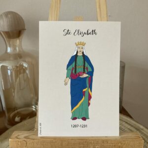 Carte de sainte Elisabeth de Hongrie. Format A6