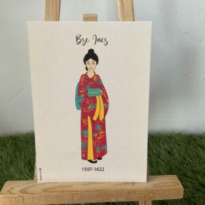 Carte de Bienheureuse Inès, imprimée au format A6 sur du papier 300g.
