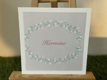 Faire part naissance fleurs roses 13x13
