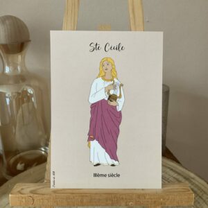 Cartes sainte Cécile, patronne des musiciens. Format A6