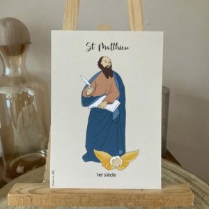 Saint Matthieu, apôtre, représenté avec l homme ailé. Format A6