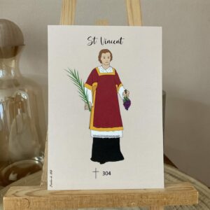 Carte de saint Vincent, diacre, martyr. Format A6