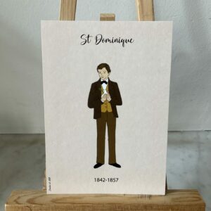 Carte de saint Dominique, imprimée au format A6.