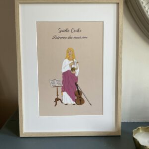 Affiche de sainte Cécile, patronne des musiciens. Format A4