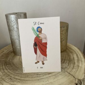 Image de saint Côme, format A6.