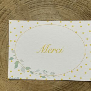Carte Merci à pois jaune