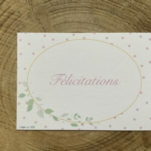 Carte Félicitations à pois roses