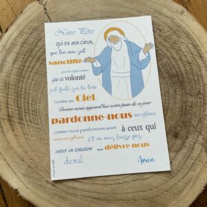 Prière du Notre Père imprimée au format A5.