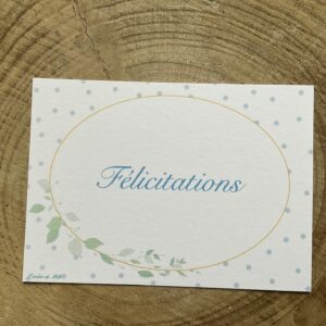 Carte de félicitations à pois bleus
