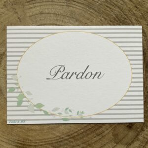 Carte pardon à rayures grises