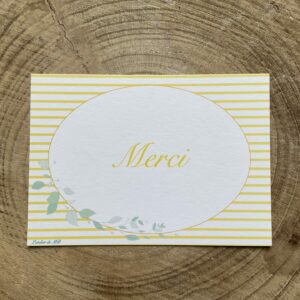 Carte Merci à rayures jaunes