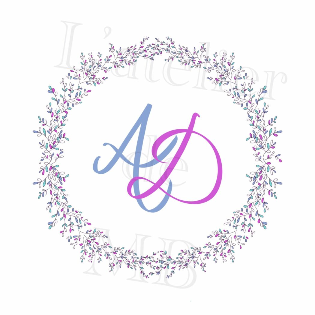 Faire part mariage initiales
