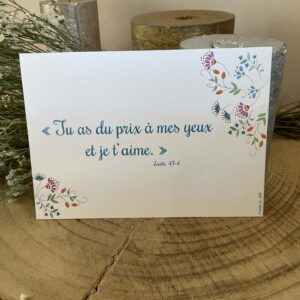 Carte tu as du prix à mes yeux