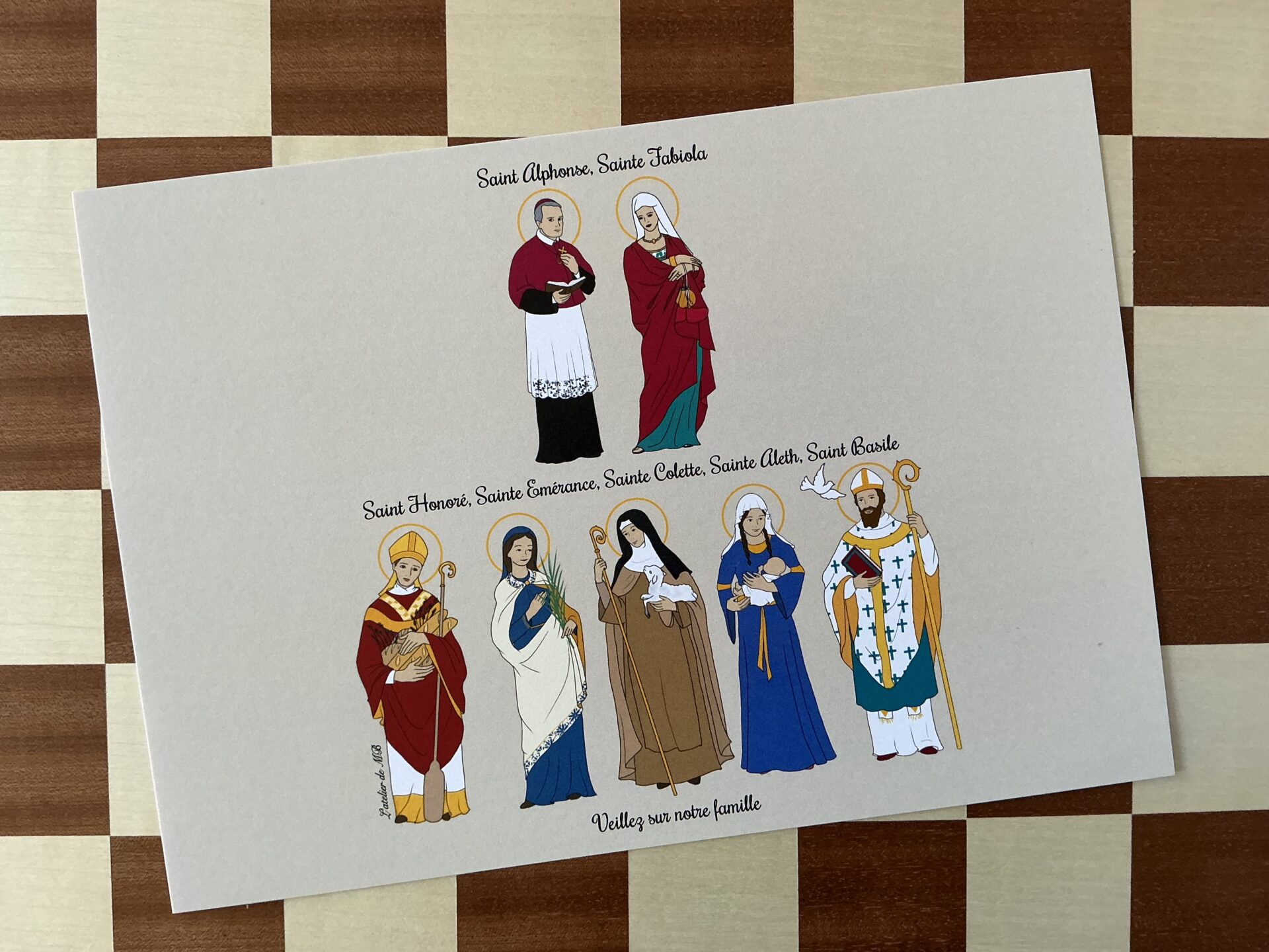 Famille de 7 à 8 saints patrons
